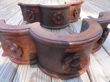 Antico set artigianale 2 fascette organo legno massello recupero vecchia chiesa Illinois