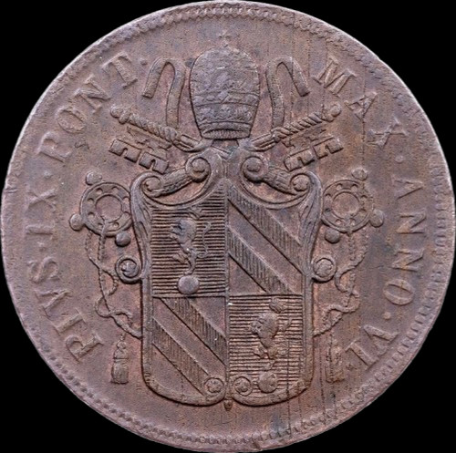 Papal states baiocchi - 5, 1851