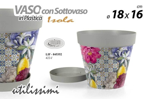 Vaso fioriera sottovaso - fioriera, +