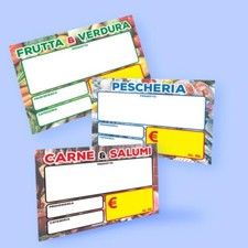 Cartellini segnaprezzo x alimenti - 20, 50 o100 etichette in cartoncino 10x7 cm