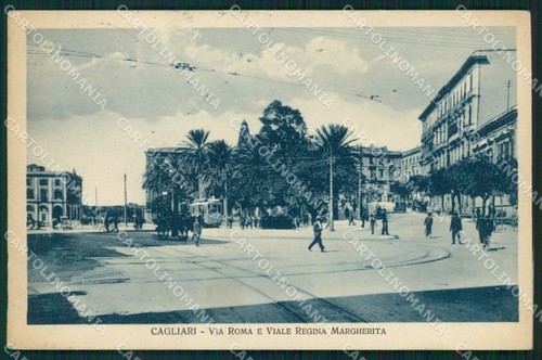Cagliari città tram cartolina - cagliari,