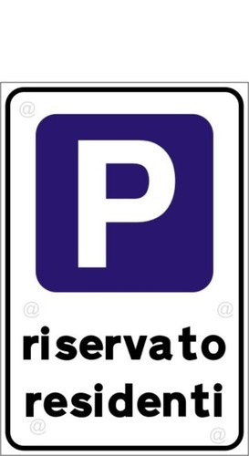 Cartello parcheggio riservato - parcheggio,