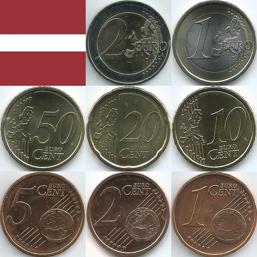 Monete euro lettonia dal 2014 - monete,