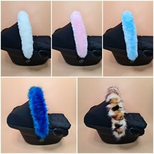 Copertura in pelliccia con cappuccio Pram universale adatta al passeggino bambino, passeggino rosa, grigio, argento