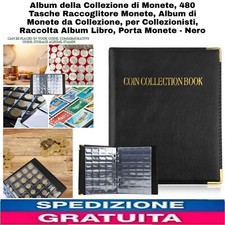 Album per Collezione Di Monete 480 Tasche Nero, Raccoglitore per Collezionisti