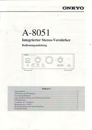 Onkyo 805 manuale di - -,