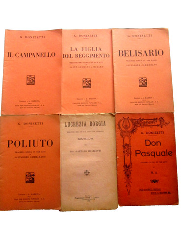 Donizetti lotto 6 libretti - donizetti,