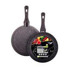 PADELLA IN ALLUMINIO CON RIVESTIMENTO ANTIADERENTE EFFETTO PIETRA NERO DA Ø20 A 