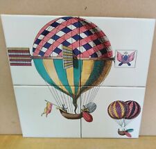 CERAMICA BARDELLI  PIERO FORNASETTI MONGOLFIERE COMPOSIZIONE PIASTRELLE 13x13