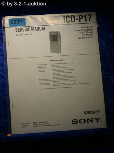 Manuale servizio sony icd - di,