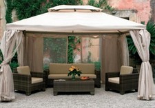 GAZEBO SAHARA MT. 3X4 TELO ECRÙ ARREDO GIARDINO ESTERNO OFFERTISSIMA