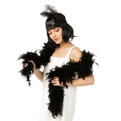 Costume boa piuma - nera, 2