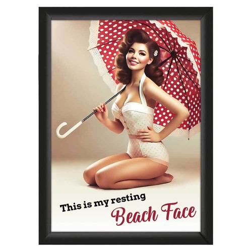 Beach face poster pin up - -,
