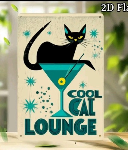 Insegna legno cool cat - insegna,