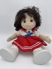 Bambola Mattel My Child Girl 1985 capelli e occhi castano scuro vestito originale marinaio rosso