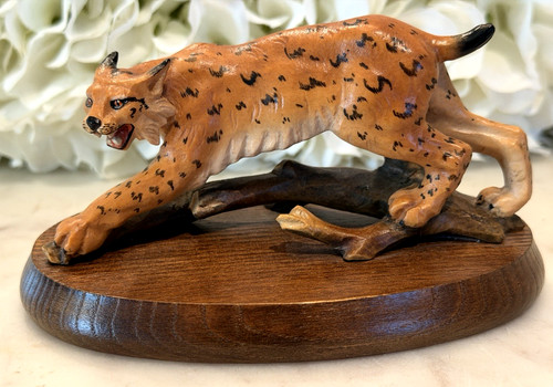 Intaglio legno lince - anri, 6"