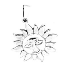 Acciaio Inox 3D Sole Ciondolo