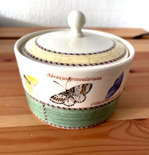 Zuccheriera Wedgwood Sarah’s Garden + coperchio pentola farfalla 1997 verde vintage regina