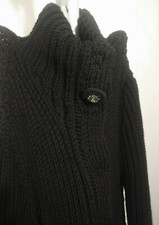 Cardigan Cappotto Donna VDP Via Delle Perle Nero tg 42 LANA peso 1 kg circa