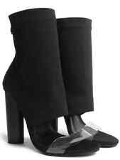 stivali stivaletti traforati estivi nero 11 cm comodi pelle sintetica 9415