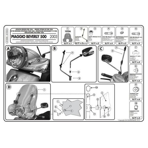 Kit fissaggio cupolino givi - kit,