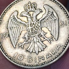 Jugoslavia - 1931 - 10 Dinari - Alessandro I° - Argento