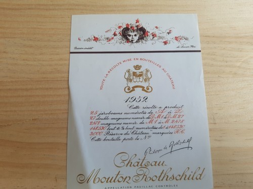 étiquette vin chateau mouton - étiquette,