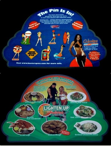 2004 hooters menu place - menu, mat