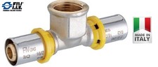 TEE DERIVAZIONE FEMMINA A PRESSARE A PINZARE PER TUBO MULTISTRATO GAS