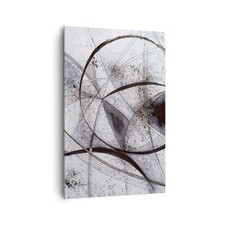 Quadro su Tela 80x120cm Astrazione Grigio Disegno Stampe Immagini Quadri Murale