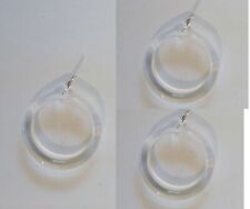 Anelli 3pz In Vetro Di Murano Pendagli Lampadario Applique Cristallo 40 mm