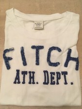Abercrombie & Fitch T-shirt Maglietta Donna Tg sx Cotone Bianco