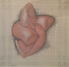 SCHIAVOCAMPO PAOLO Tecnica mista su tessuto 55x55 cm Data 1977