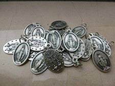MEDAGLIA MADONNA MARIA MIRACOLOSA ORIGINALE ARGENTO 22 MM X 100 PZ LOTTO STOCK