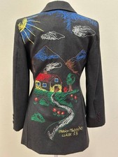 Blazer flanella ricamato