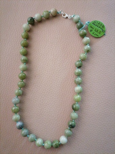 Collana giada naturale argento - collana,