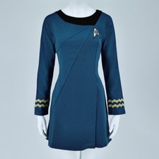 TOS Costume Uniforme Flotta Stellare Donna Duty Abito Blu Cosplay La Serie Originale
