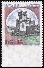 Castelli Lire 1.000 varietà non dentellato in basso