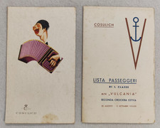 depliant cosulich navigazione vulcania 1934 ill romoli lista passeggeri concerto