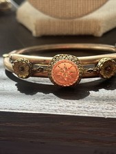 Bracciale antico vittoriano etrusco revival oro pieno bypass