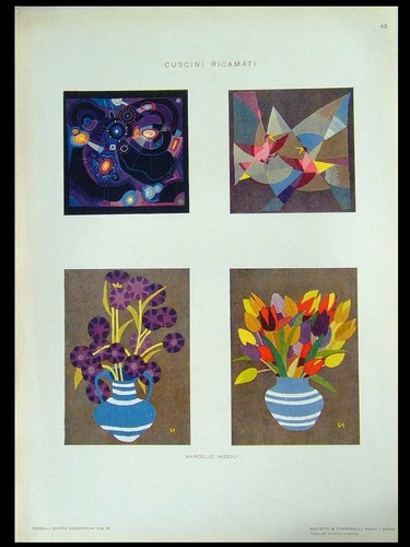 Cuscino ricamo stampa 1910 - cuscino,,