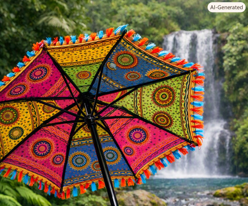 Ombrellone boho ricamato