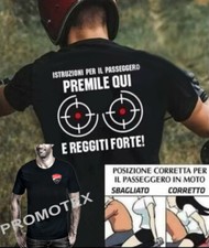 t-shirt maglietta DUCATI CORSE stampata istruzioni per passeggero premile qui