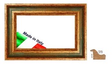 Cornice Oro gola Verde in legno a rovescio per quadri,dipinti,foto -Spes.cm 4,5