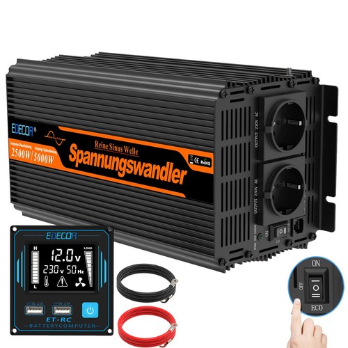 Edecoa power inverter 12v 220v - inverter,