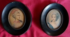 Coppia di MINIATURE dipinte raffiguranti gentildonne - Fine XIX /inizi XX secolo