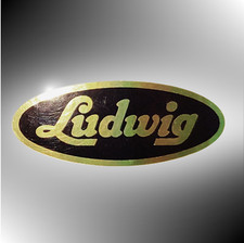 Ludwig black/golden oval label repro Sticker decal