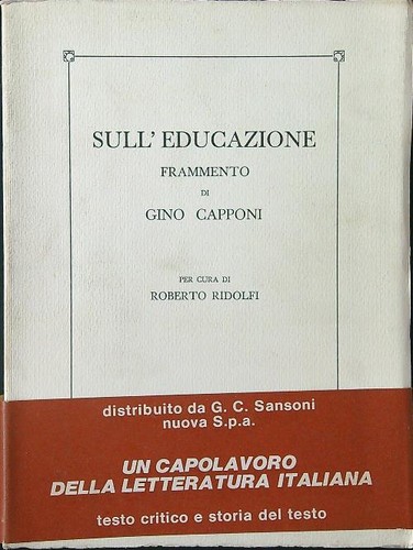 Sull educazione capponi gino - sull'educazione,