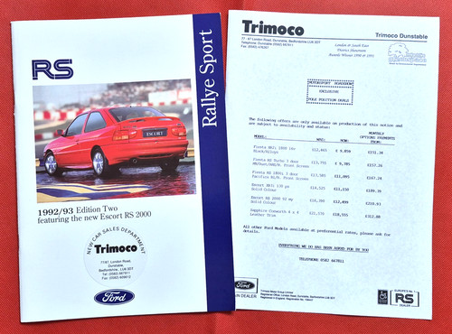 Brochure ford 1992 escort - rs,