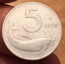 5 Lire 1956 Delfino, Italia